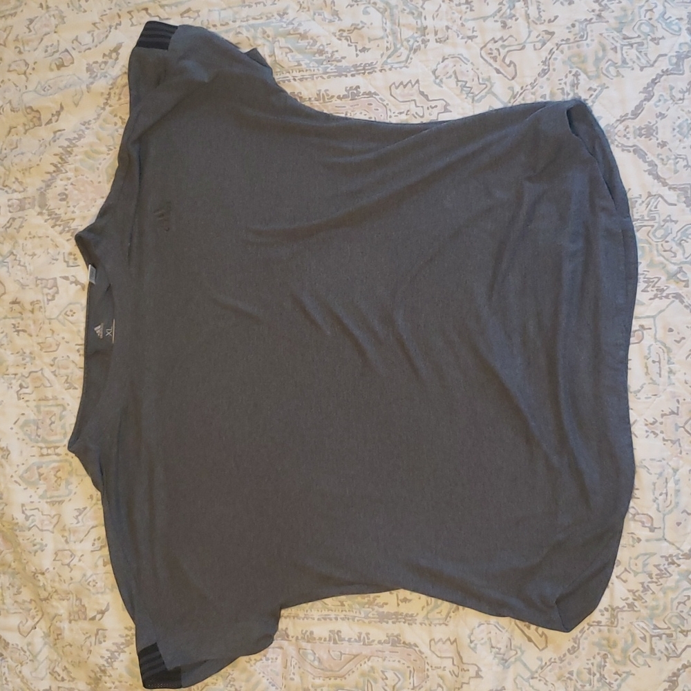 Adidas Women's Performer Trend Short Sleeve Training Shirt Dark Grey Heather